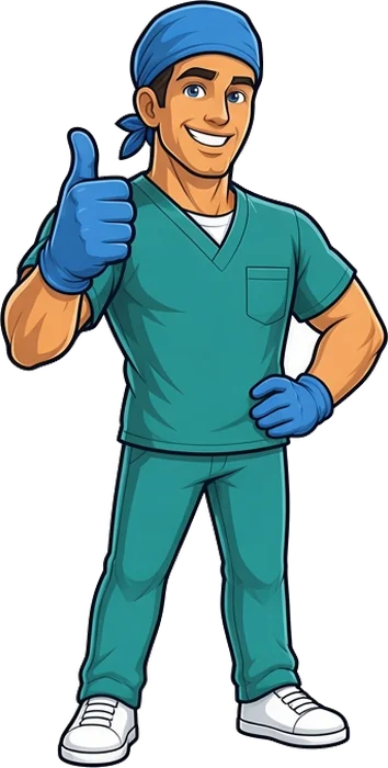 Stone Surgeons mascot giving a thumbs up